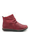 Leather Women's Ankle Boots Granate