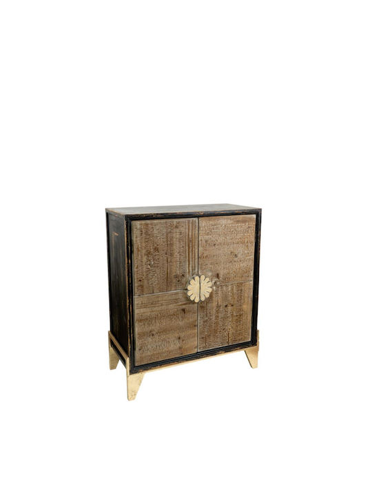 Sideboard Wooden Καφέ Μαύρο 75x35x89cm