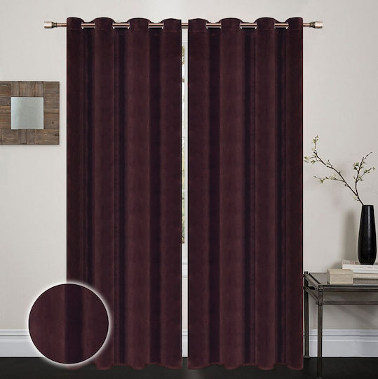 Vasilas Home Grommet Purple Curtains 140x270cm