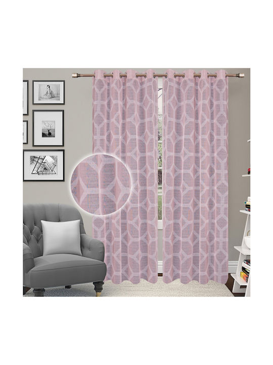 Vasilas Home Pink Grommet Curtain 140x270cm