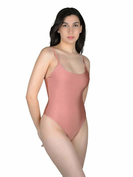 Sun One-Piece Swimsuit with Open Back Pink