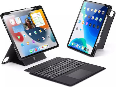 Dux Ducis Series Flip Cover Silicon cu Tastatură Engleză SUA Negru Apple iPad Pro 12.9 (2020/2021/2022)