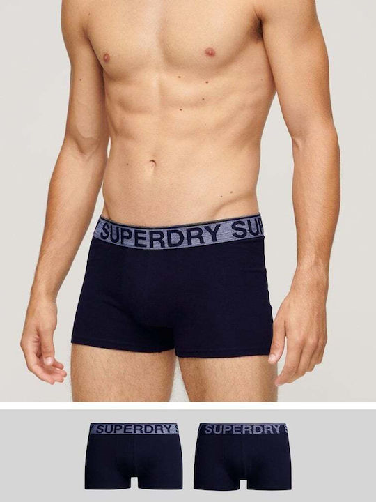 Superdry Boxeri pentru bărbați Albastre 2Pachet