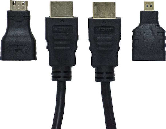 ATC HDMI 1.4 High Speed 1080p 120Hz Cable HDMI male - HDMI male 1.5m Μαύρο