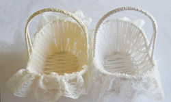 Rice Basket with Lace Ecru 17cm