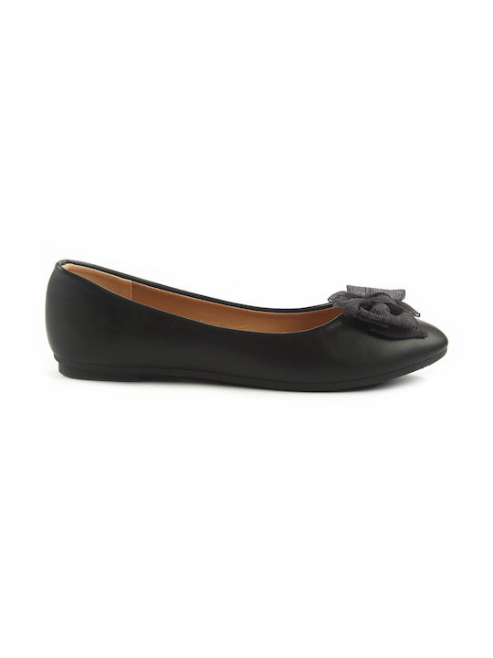 Fshoes Synthetic Leather Ballerinas Fshoes Black