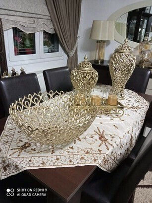 VS Home Кариран с бродерия Подредба Embroidered Taftas