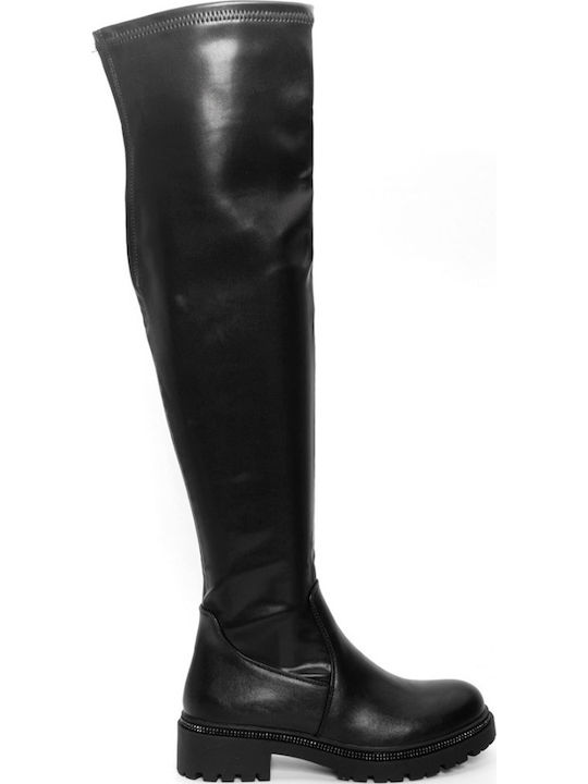 Damenstiefel Über dem Knie Schwarz