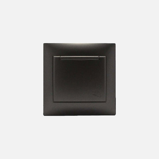 Single Walled Power Socket with Lid Gray