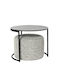 Stool For Living Room Metallic Monochrome 50x50x40cm