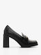 Luigi Synthetic Leather Pointed Toe Black High Heels