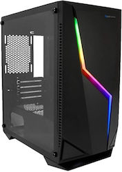 Deep Gaming M235 Midi Tower Computer Case with Window Panel Black
