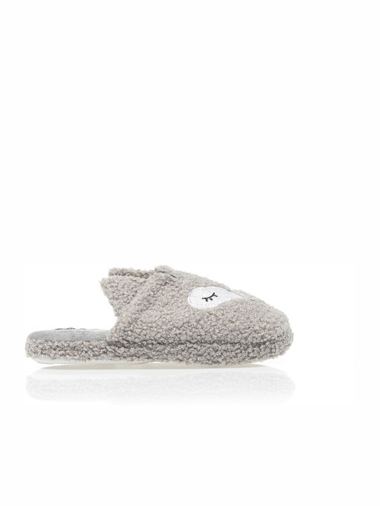 Tsoukalas Winter Damen Hausschuhe mit Fell Gray
