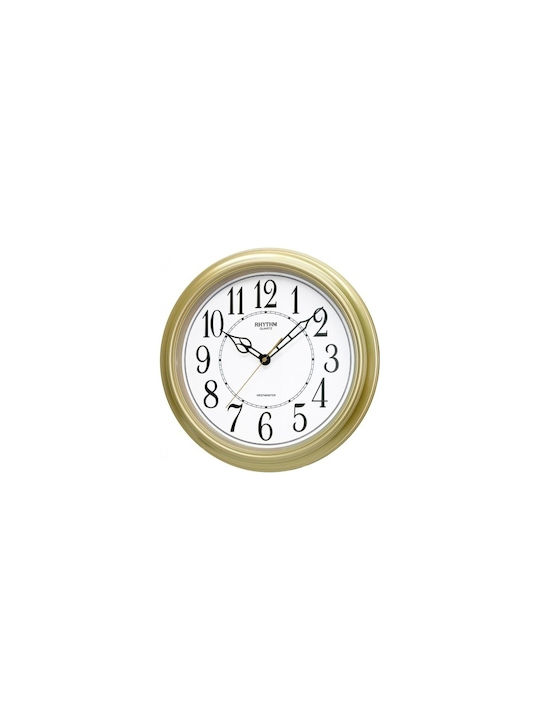 Rhythm Wall Clock Plastic Gold