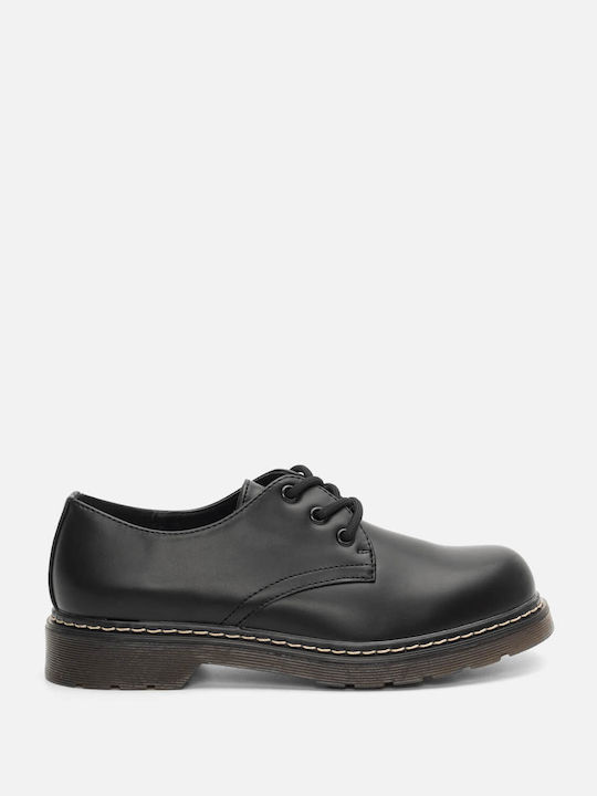 Luigi Women's Synthetic Leather Oxford Shoes Black