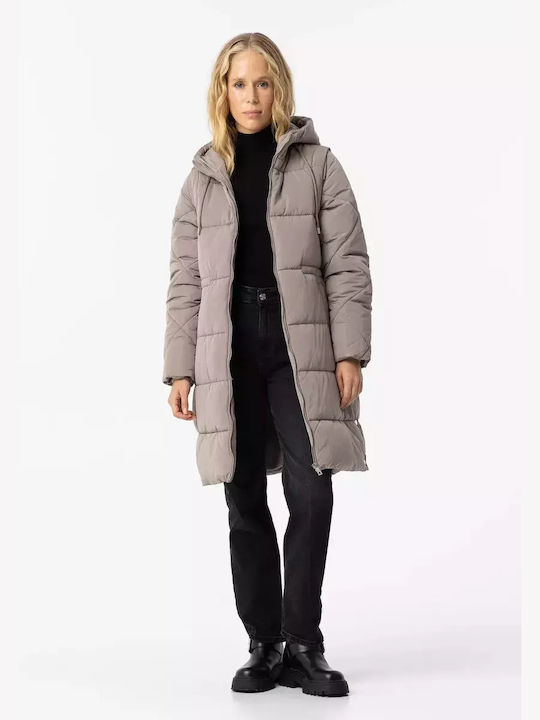 Tiffosi Kurz Damen Puffer Jacke für Winter Beige