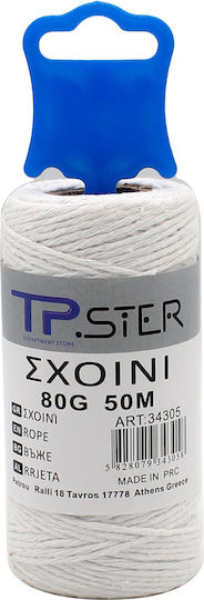 Tpster Κορδόνι Βαμβακερό Λευκό 1.5mm x 50m