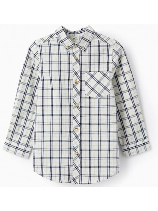 Zippy Kids Checked Shirt White