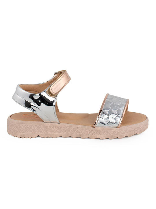 Ds Girls Anatomic Sandals with Velcro Silver