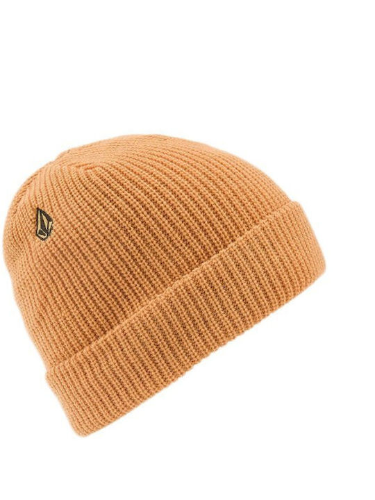 Volcom Beanie Unisex Beanie with Rib Knit in Orange color