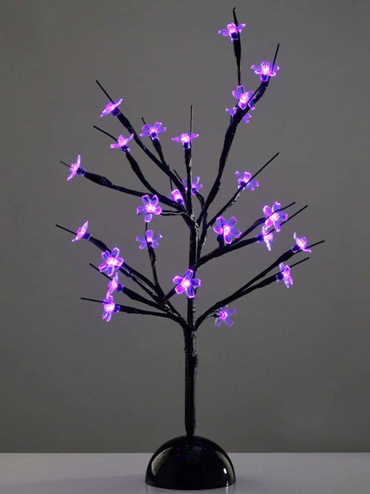 Christmas Decorative Illuminated Cherry Tree Natural Appearance 45cm IP20 Battery Purple