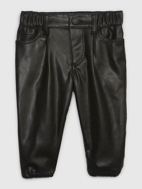 GAP Kids Leather Trousers Black