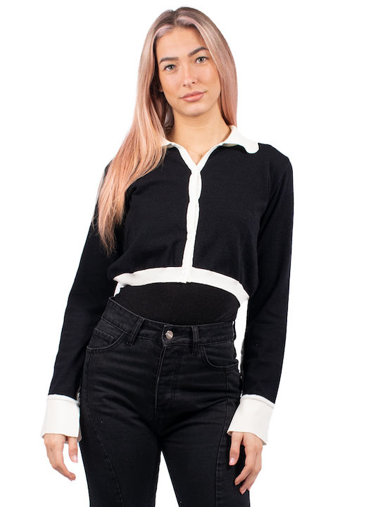 Combos Knitwear Χειμερινή Γυναικεία Μπλούζα Μακρυμάνικη Μαύρο (BLACK).