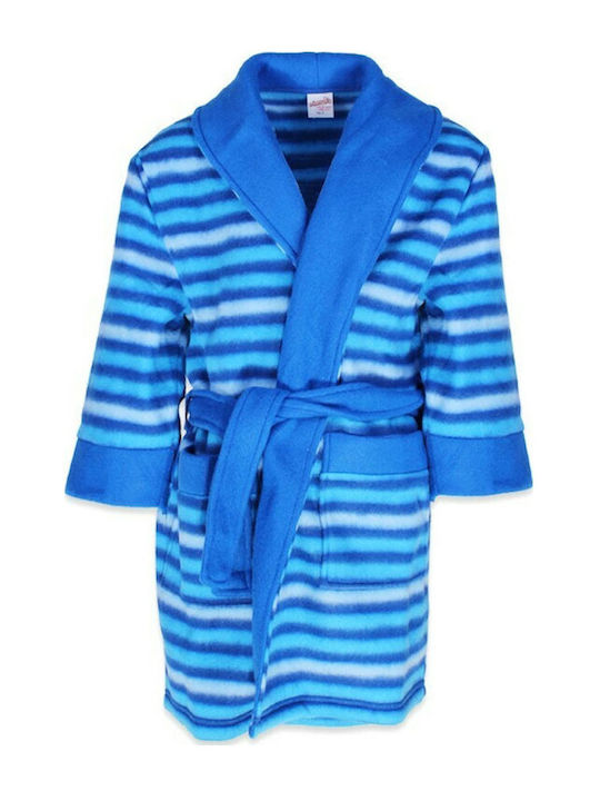 Minerva Kinder Bademantel Winterlich Fleece Blue