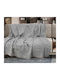 Linea Home Zic Zac Αντιολισθητικό Ριχτάρι Τριθέσιου Καναπέ Γούνινο 180x300εκ. Γκρί