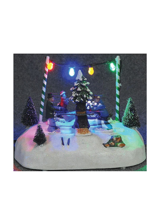 Lianos Christmas Decorative Village with Music and Movement 20x15x12cm. 12pcs