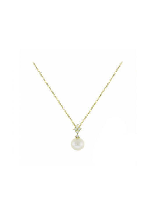 Art d or Necklace from Gold 9 K with Pearls