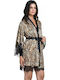 Miss Rosy Χειμερινή Γυναικεία Σατέν Ρόμπα Leopard Print