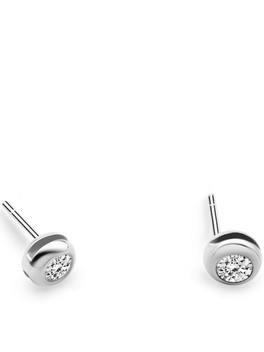 Chrilia White Gold Set Earrings with Stones 9K