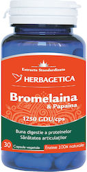 Herbagetica Bromelaina Si Papaina, 30 capace Herbagetica Bromelaina Si Papaina, 30 capace