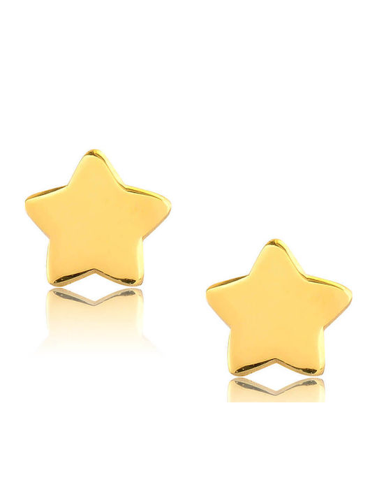 Хипоалергенни Детски Обеци Studs Звезди от Злато 9K