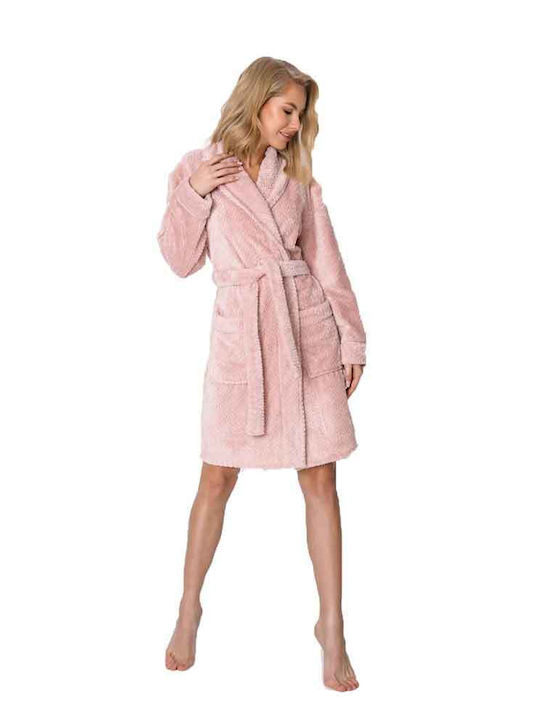 Aruelle Winter Women's Velvet Robe Pink Pauline