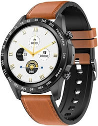 Senbono Watch Battery with Brown Leather Strap