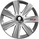 Versaco Set Capace de Roți Auto Carbon Gtx Compatibilitate Suzuki 4 Bucăți 15 Argintii
