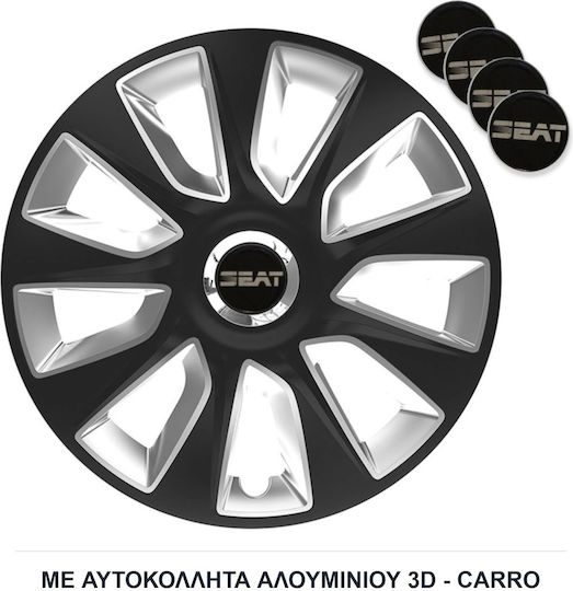 Versaco Set Capace De Roți Auto Stratos Rc Compatibilitate Scaun 4 Bucăți 16 Negru