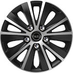 Versaco Car Hubcap Set Rapide Nc with Opel Emblem 16" 4pcs Black /Silver