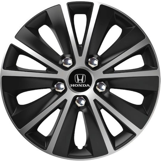 Versaco Auto Radkappen Set Rapide Nc mit Marke Honda 4Stück 14" Silber/Schwarz