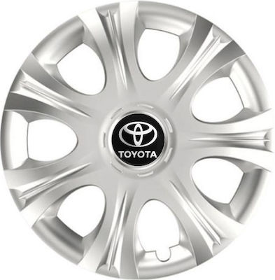 Versaco Car Hubcap Set Impulse with Toyota Emblem 14" 4pcs Silver