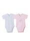 Amomi Set Body pentru Bebeluși Mâneca scurta Pink 2buc