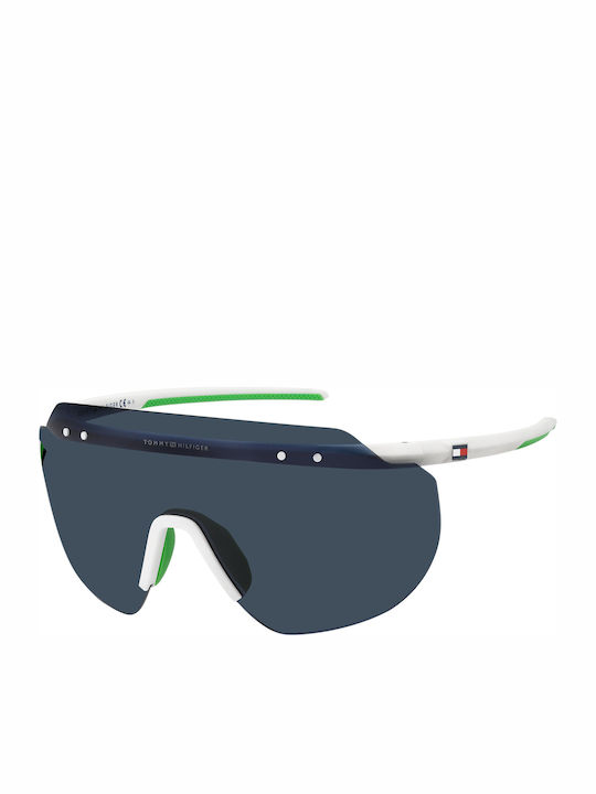 Tommy Hilfiger Unisex Ochelari de soare cu Alb Cadru și Negru Lentilă