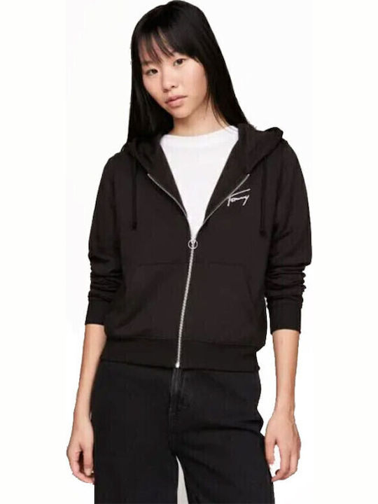 Women's Sweatshirt Jacket Hooded Black