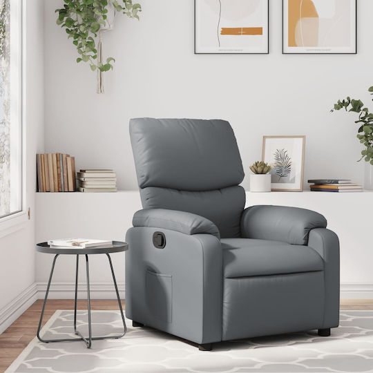 Relaxsessel mit Fußhocker aus Kunstleder Grey 75x99x99cm
