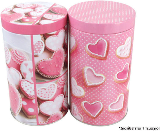 Hit Vaza Cereale cu capac Metalic Roz 11x11x19cm