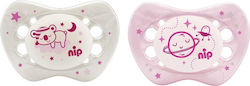 Nip Pacifiers Silicone Pink Night 2pcs