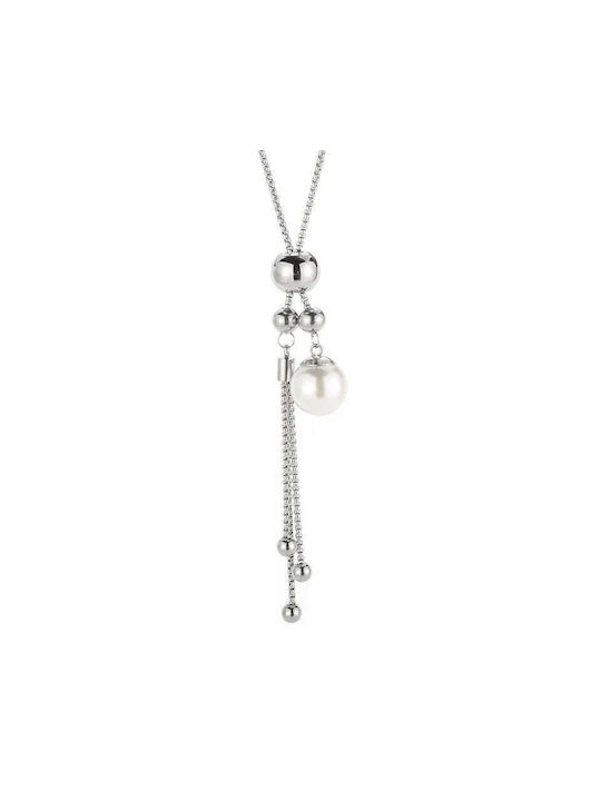 Charmy Necklace from Steel with Pearls