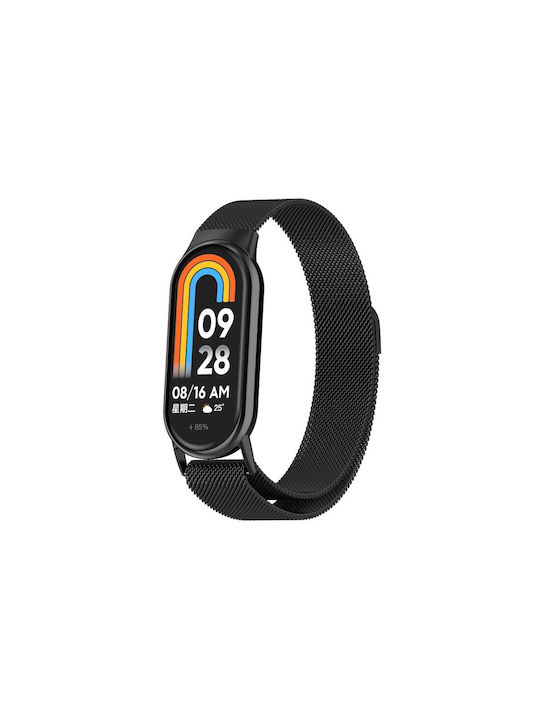 Metal Watch Λουράκι Ανοξείδωτο Ατσάλι Μαύρο (Xiaomi Smart Band 8)